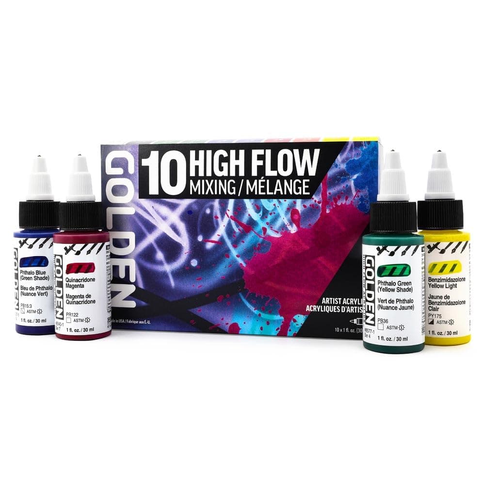 Artist Colors, High Flow Acrylics, 10-Color Mixing Set, Acrylic Ink