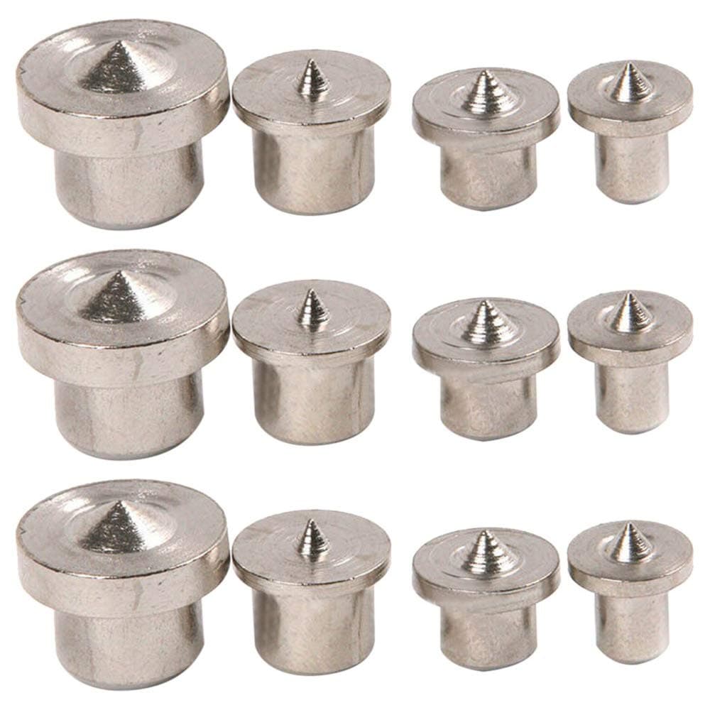 Highmoor Dowel Centers and Tenon Pins Center Point Set Woodworking Craft Clamp Steel Doweling Centering Pins Transfer Plugs Drill Hole Tool 6mm 8mm 10mm 12mm Set of 12