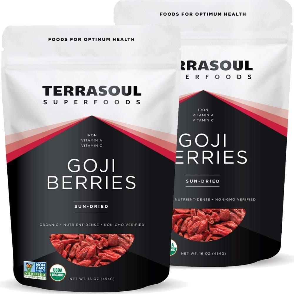 Terrasoul Superfoods Organic Goji Berries, 2 Lbs (2 pack) - Large Size | Chewy Texture | Premium Quality | Lab-Tested?