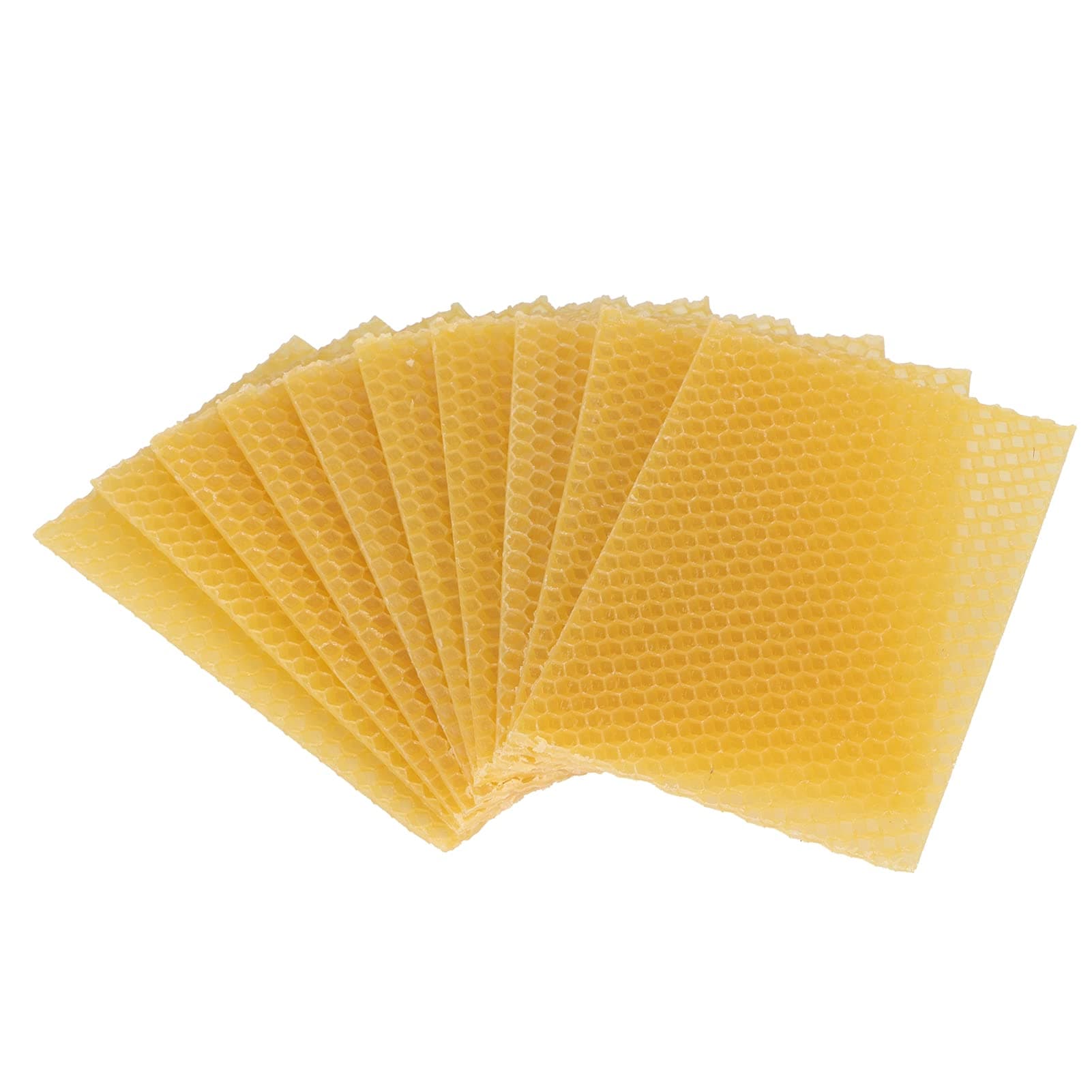 QIRG Beeswax Sheets, Natural Beehive Wax Frame Safe Non?Toxic Honey Comb Sheets with Beehive Wax Foundation for Furniture, Lipstick, Mouth Oil, Medicine Beeswax, Mahogany Crafts