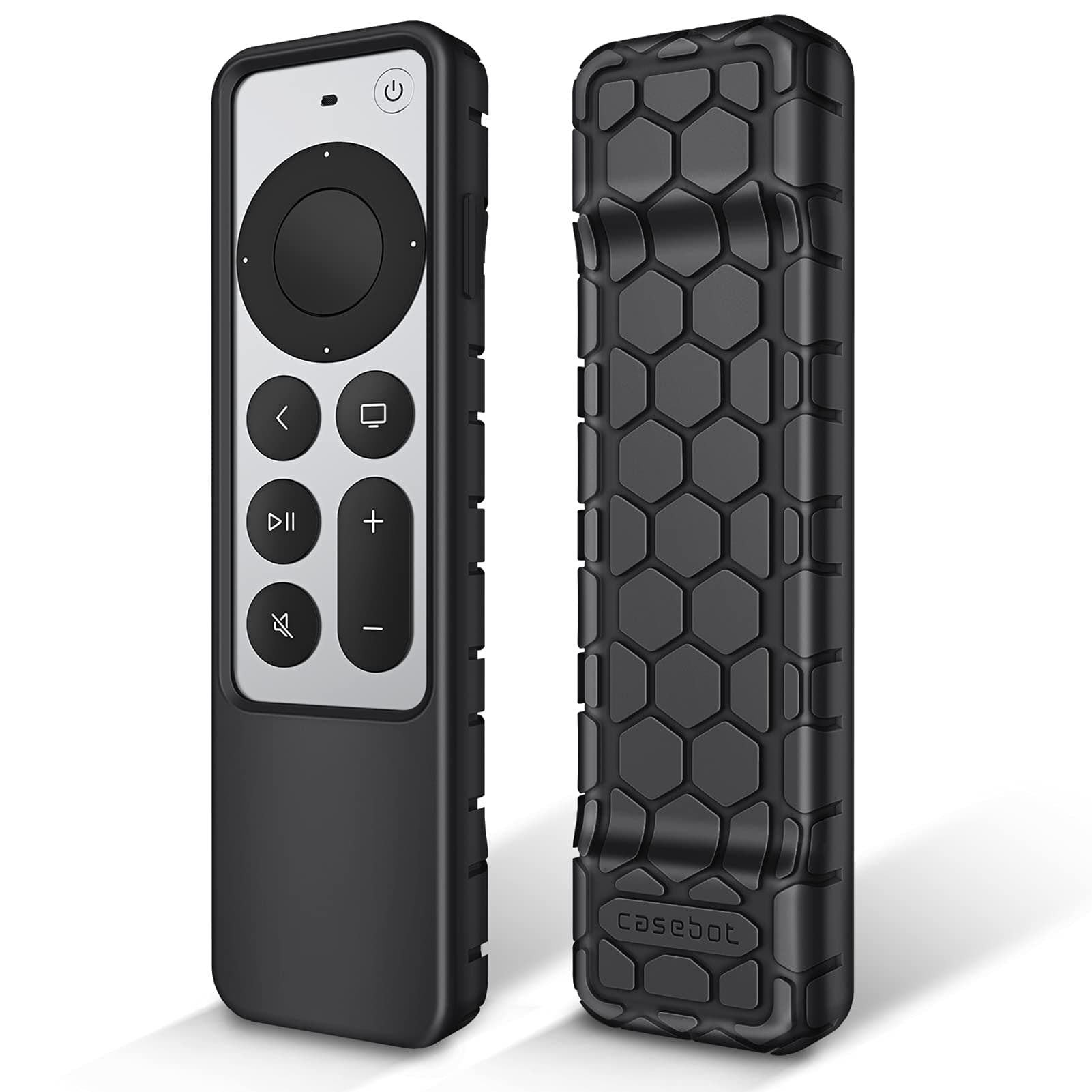 Fintie Remote Control Case for Apple TV 4K / HD Siri Remote 2022 2021 (3rd / 2nd Gen) - [Beehive Series] Lightweight Non-Slip Shockproof Silicone Protective Slim Case Cover, Black