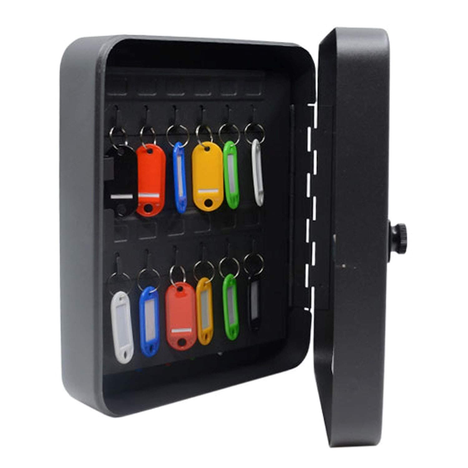 48 Slot Key Lock Box Combination Lock Wall Mounted Key Cabinet with Key Tags - Steel Key Storage Lock Box