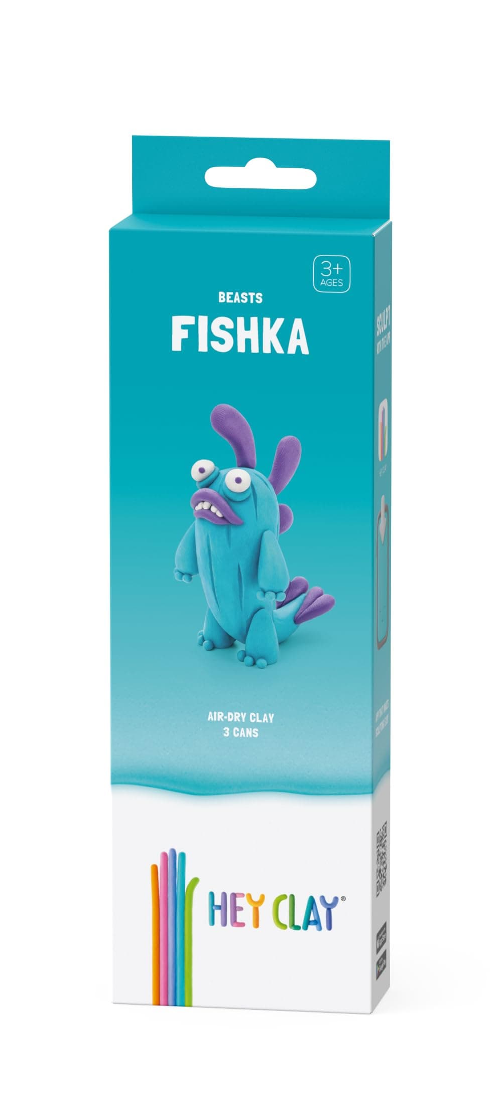 DIY Fishka Plastic Creative Modelling Air-Dry Clay For Kids 3 Cans