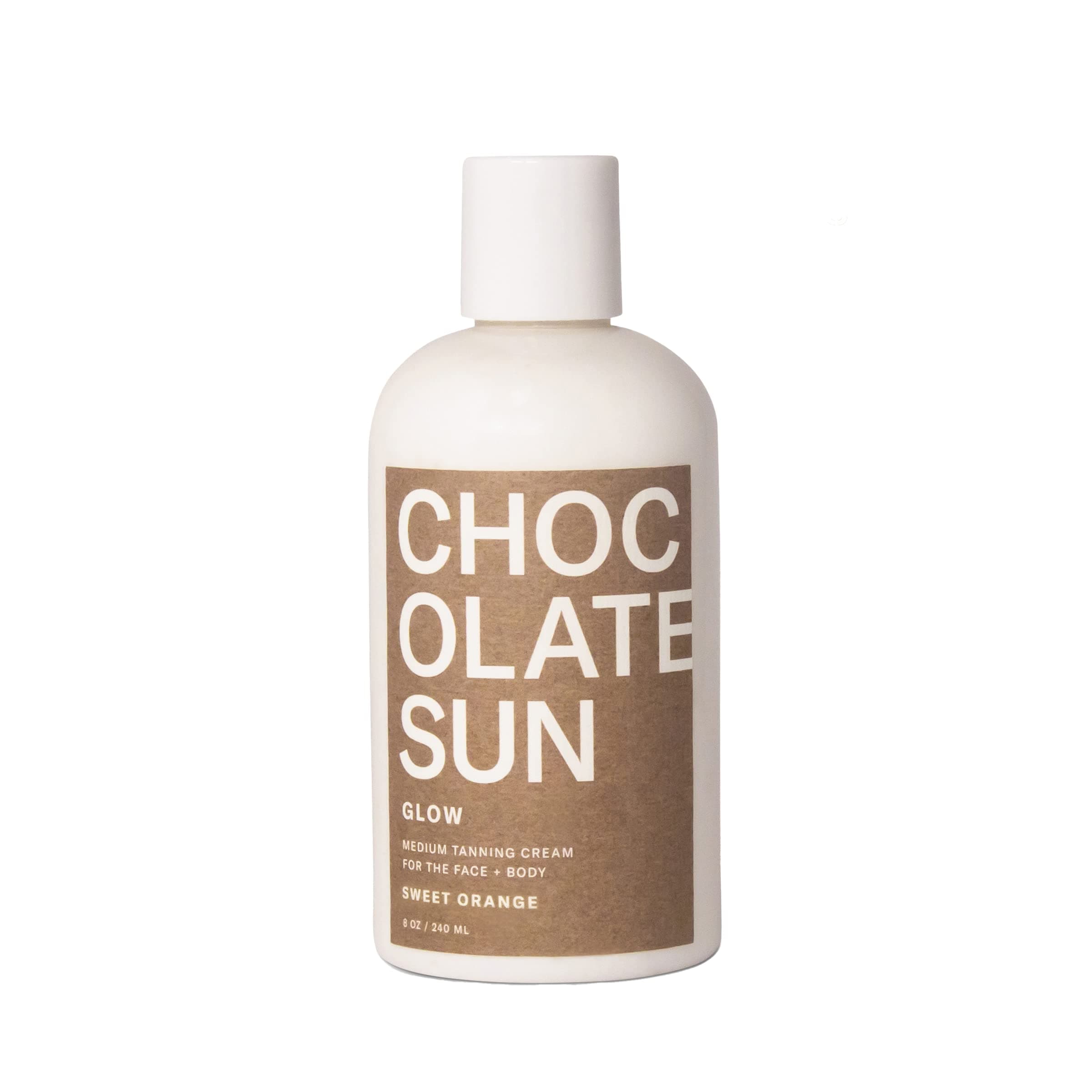 Chocolate Sun - Organic Glow Medium Tanning Cream Face & Body | Clean, Non-Toxic Sunless Tanning (Medium, 8 oz | 236 ml)