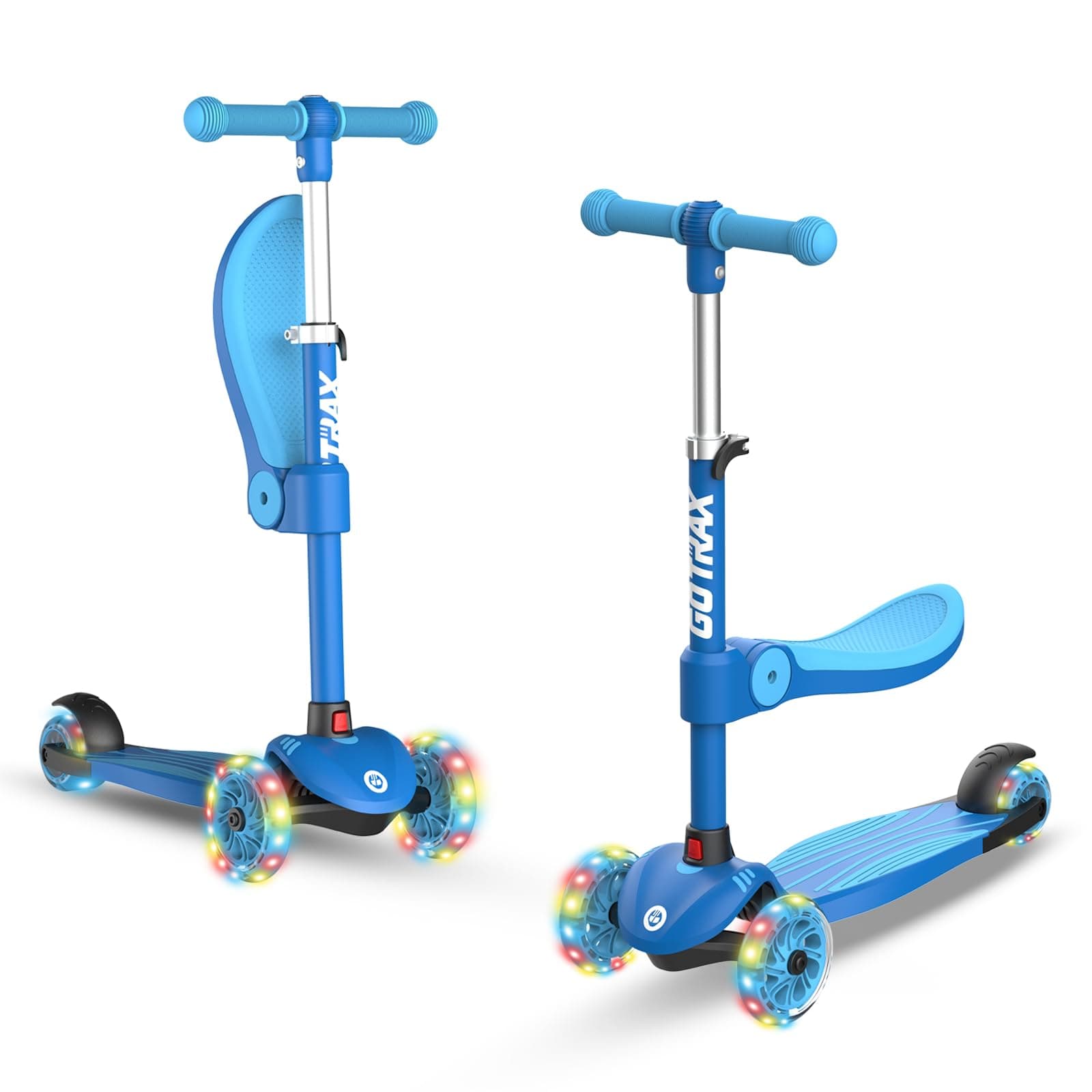 Gotrax KS1/KS3 Kids Kick Scooter, LED Lighted Wheels and 3Adjustable Height Handlebars, Lean-to-Steer & Widen Anti-Slip Deck, 3 Wheel Scooter for Boys & Girls Ages 2-8 and up to 100 Lbs