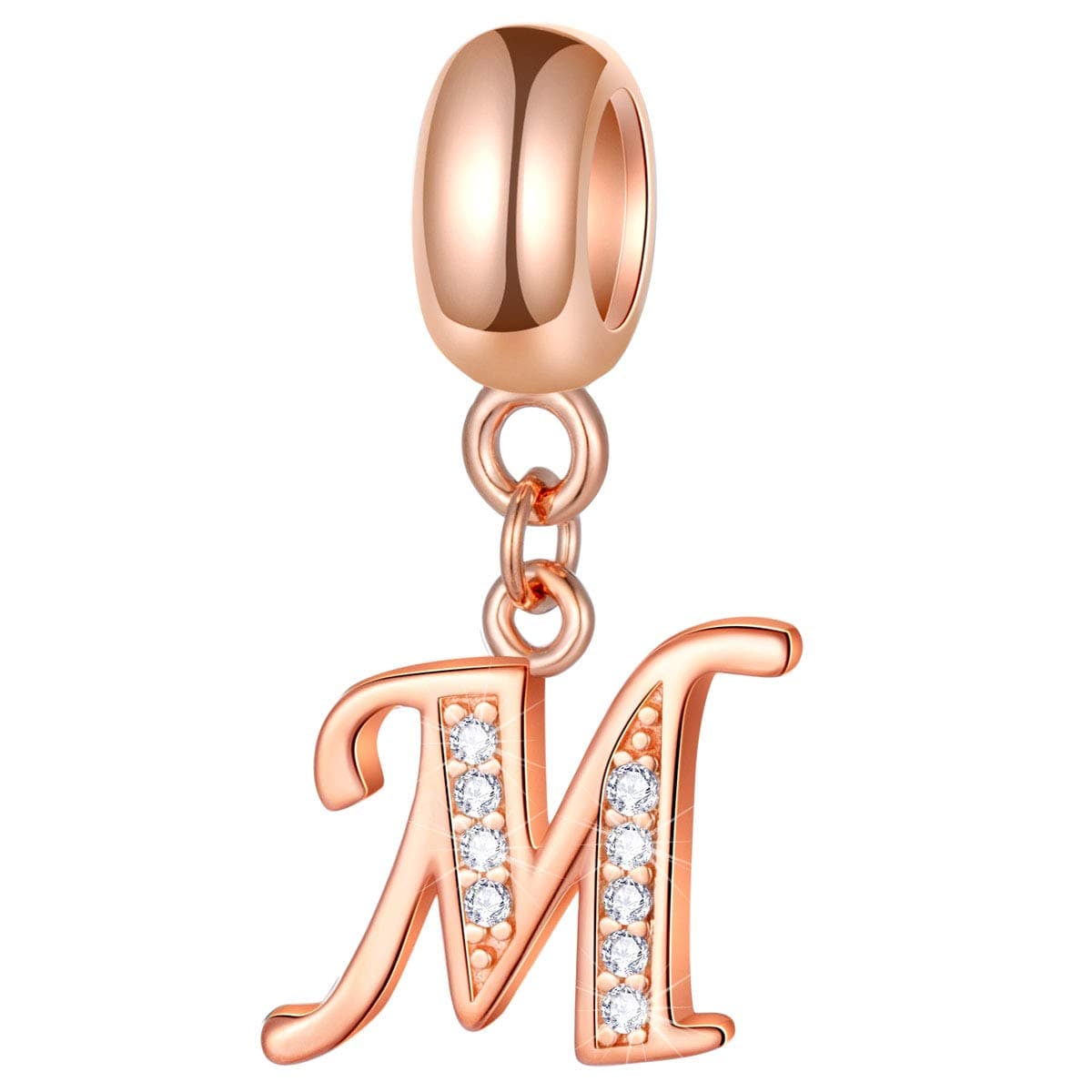 Letter M Charms fits Pandora Bracelet, Initial A-Z Alphabet Beads
