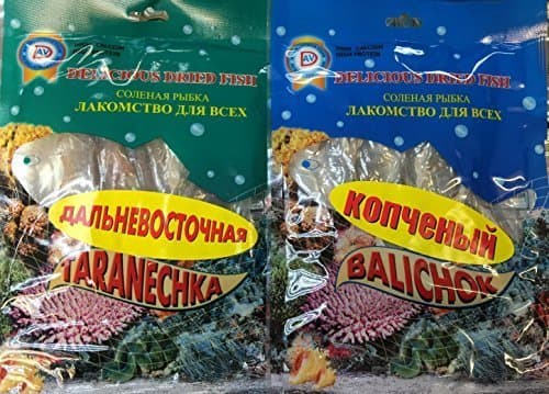 (pack of 2) Assorted TARANECHKA and BALICHOK (Dried Fish) THAILAND, Vacum Packed in Plastic Bag by AV Delicious