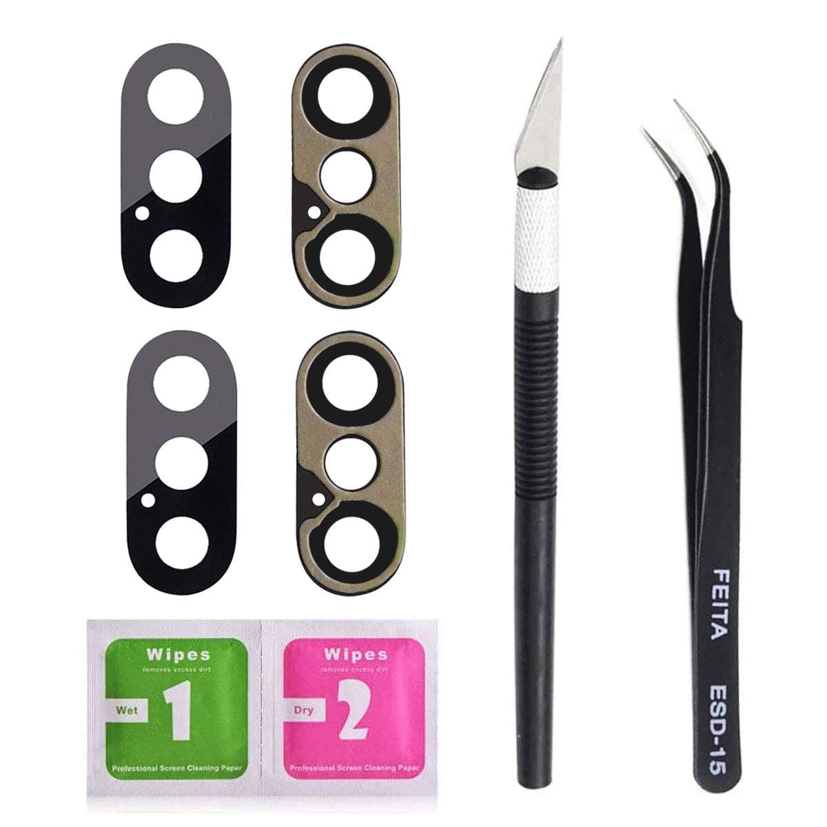 Afeax 2 Pcs OEM Back Rear Camera Lens Replacement Part for iPhone X with Repairing Tool