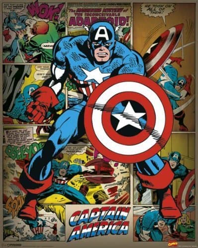 Mini Poster 'Marvel Comics Captain America Retro' with Accessories by Empire Merchandising