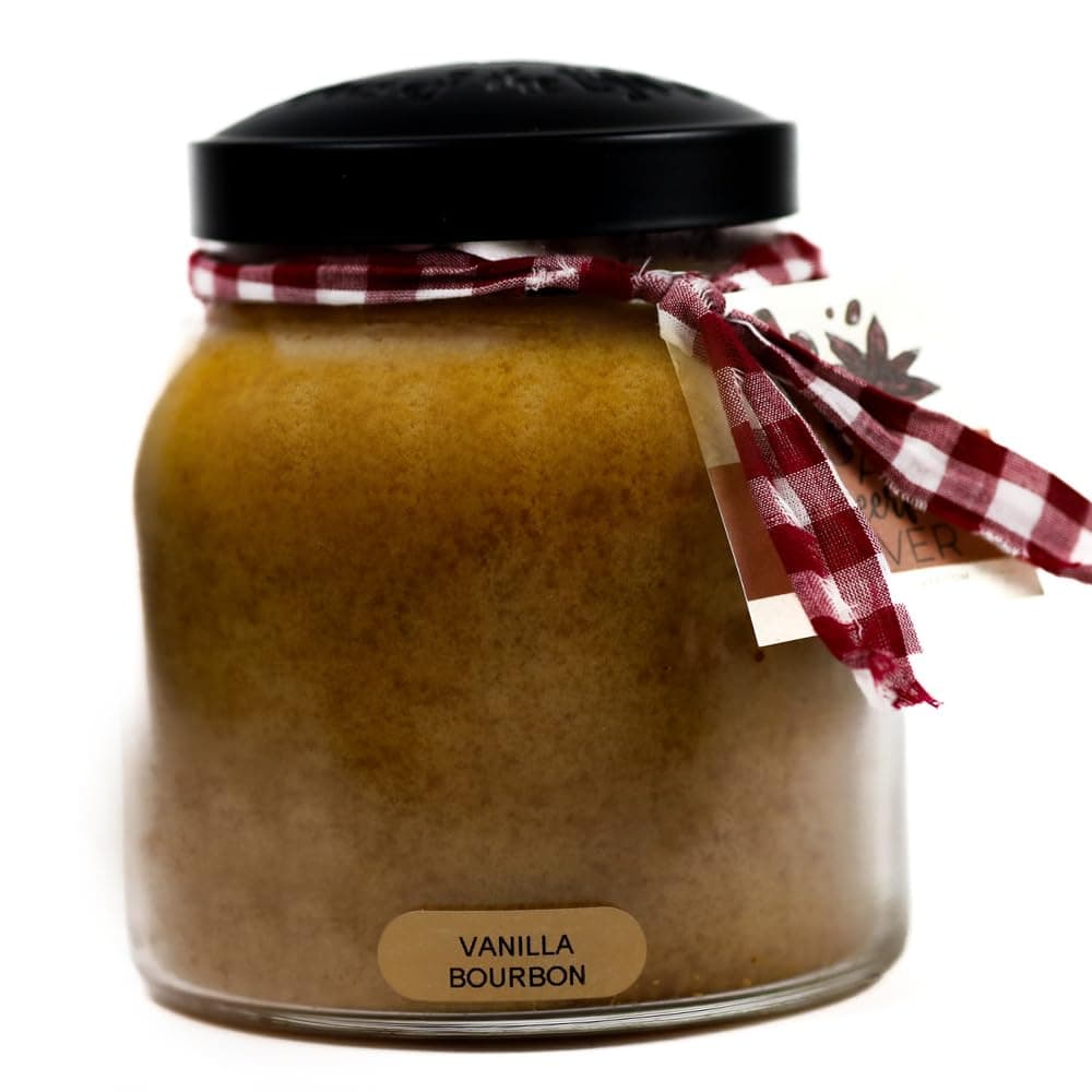 - A Cheerful Giver - Vanilla Bourbon - 34oz Papa Scented Candle Jar with Lid - Keepers of The Light - 155 Hours of Burn Time, Gift for Father's Day, Brown