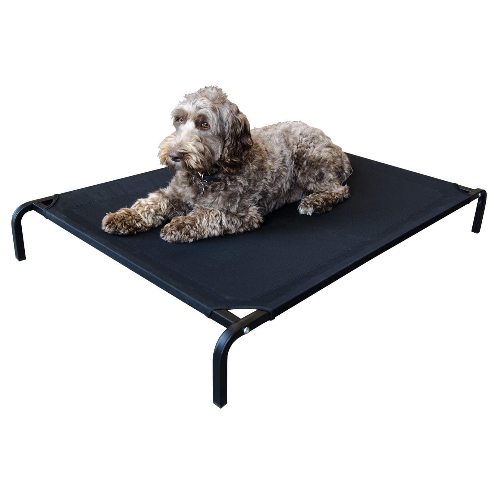 Marko Pet Accessories Pet Bed Elevated Dog Cat Portable Raised Indoor Outdoor Camp Cot Black 3 Sizes (Large)