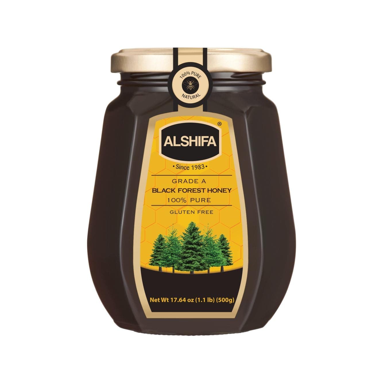 ALSHIFA Black Forest Honey 17.63oz (500g) | Pack of 1 | Mono-floral Honey | Healthy & Rich in Nutrients | No Added Sugar | Glass Bottle