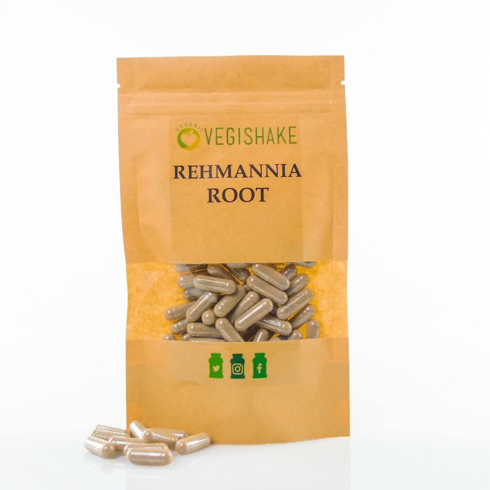 Organic Rehmannia Root HPMC Capsules 980mg Maintain Hair Colour Prevent Grey Hairs Health Fatigue Kidney Adrenal Glands Vegan Halal Kosher (60 Capsules)EU Organic