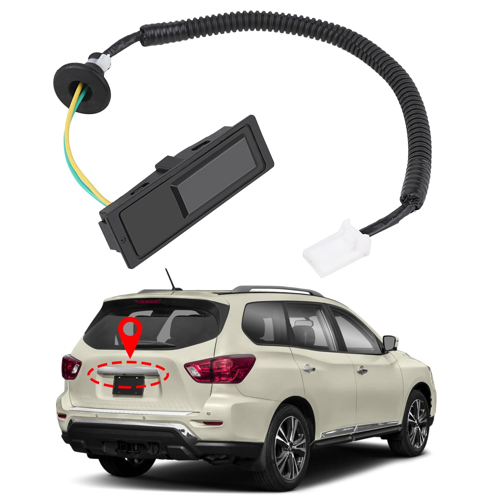 25380-3JA0B Hatch Button Trunk Latch for Nissan Pathfinder 2013 2014 2015 2016 2017 2018 2019 2020, Replace Part # 253803JA0B Rear Liftgate Tailgate Trunk Lid Open Release Switch Button