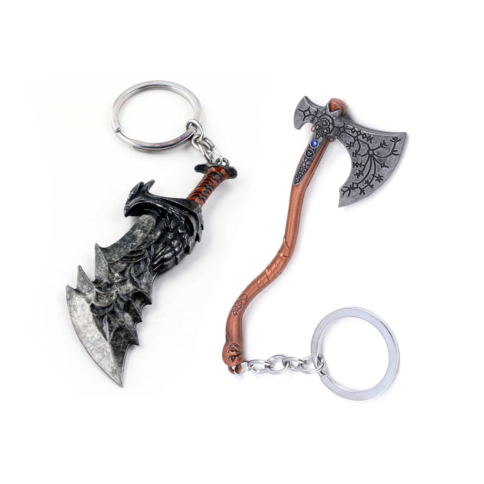 Mullike God Of War Keychain Kratos Leviathan Axe Keychain Blades of Chaos Keychain Gifts for Men Teens Game Fan