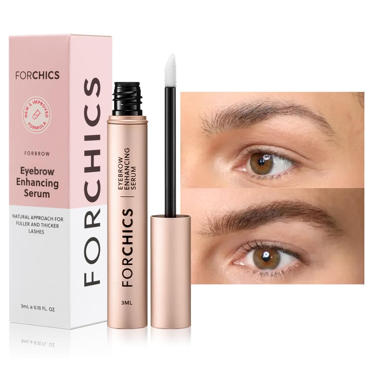 ForBrow Eyebrow Growth Serum For Thicker Brows - Eyebrow Growth Conditioner For Fuller and Thicker Eyebrows - Organic Eyebrow Growth Serum | Vegan & Cruelty-Free Formula - [0.10 fl. oz/ 3ml]