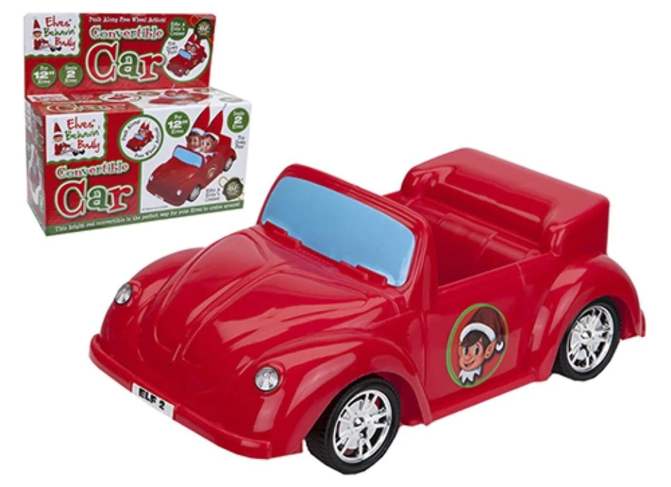 Elves Behavin Badly 500035 Elf Free Wheel Plastic Car | 1 Piece | Red | 30 cm Accessory