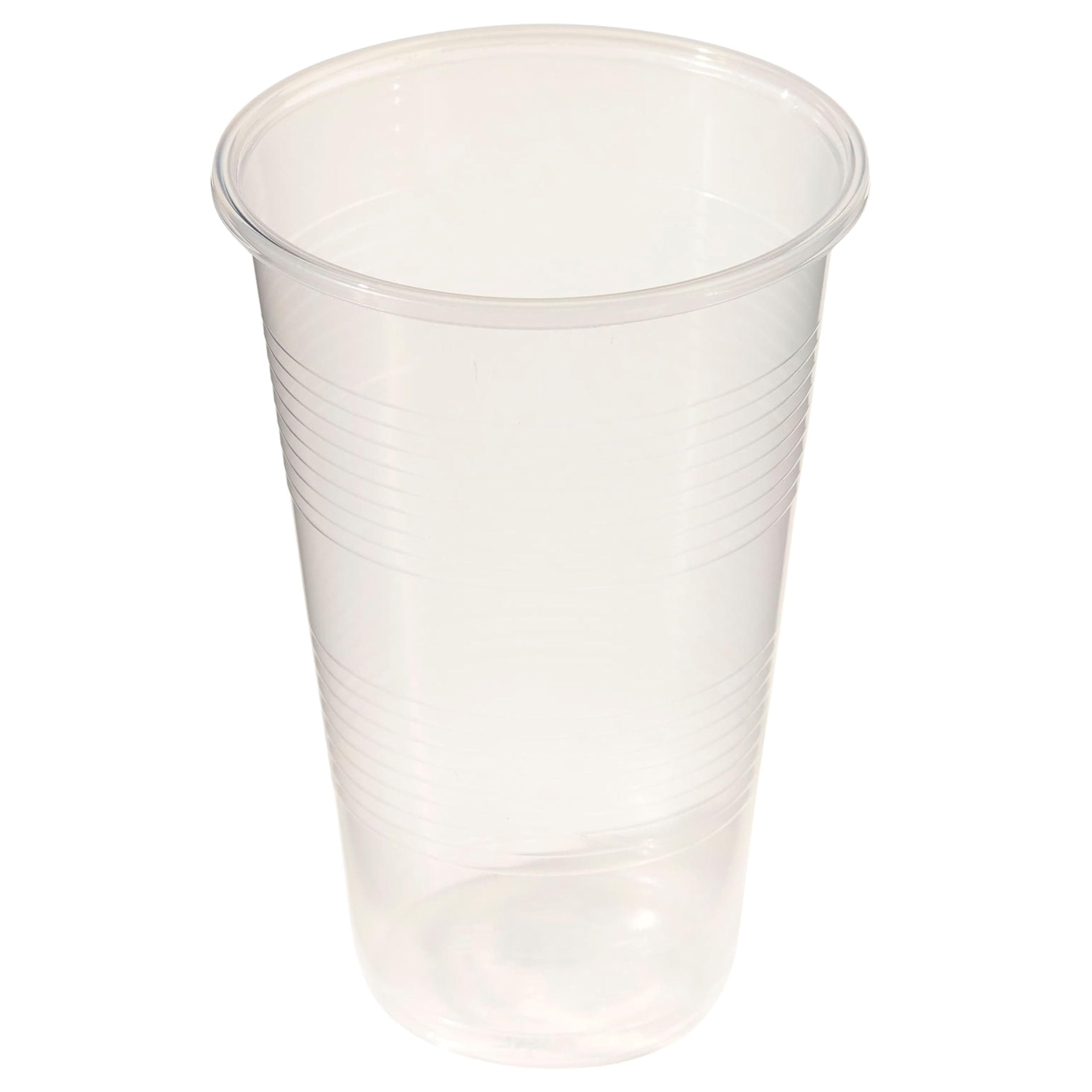 Half Pint Clear Plastic Cups. Disposable Glasses, Great for Beer - 50 Pack.