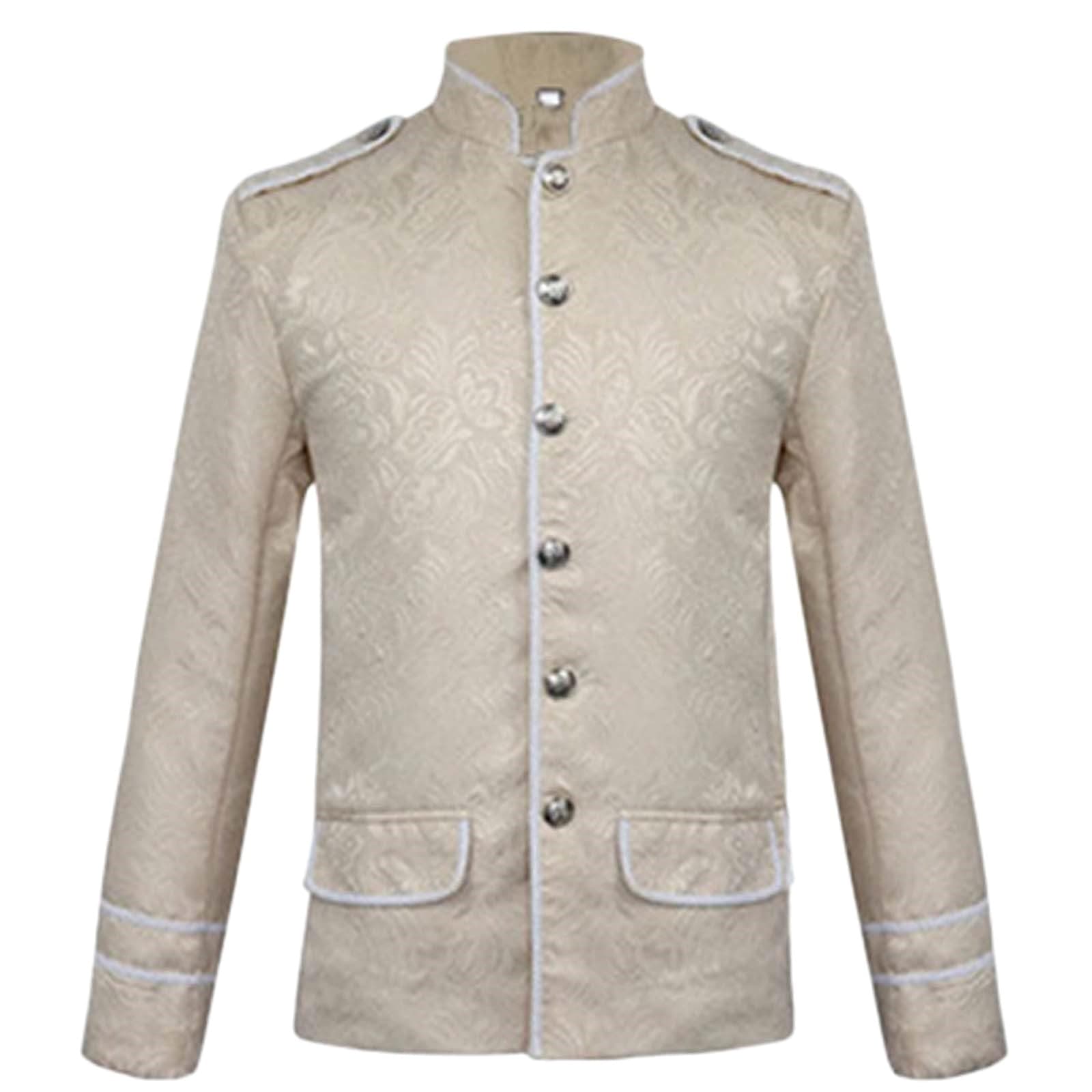 Mens Long Sleeves Clergy Coat Stand Up Collar Button Down Design for Pastor Clergy Dresses