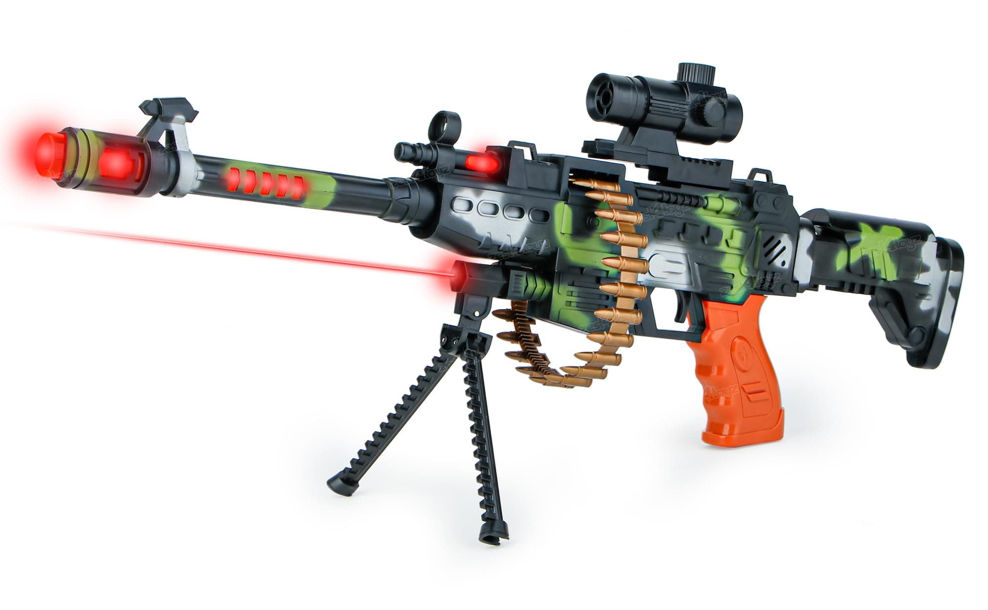 zest 4 toyz 25 Musical Army Style Toy Gun for Kids with Music, Lights and Laser Light (Multi Color)