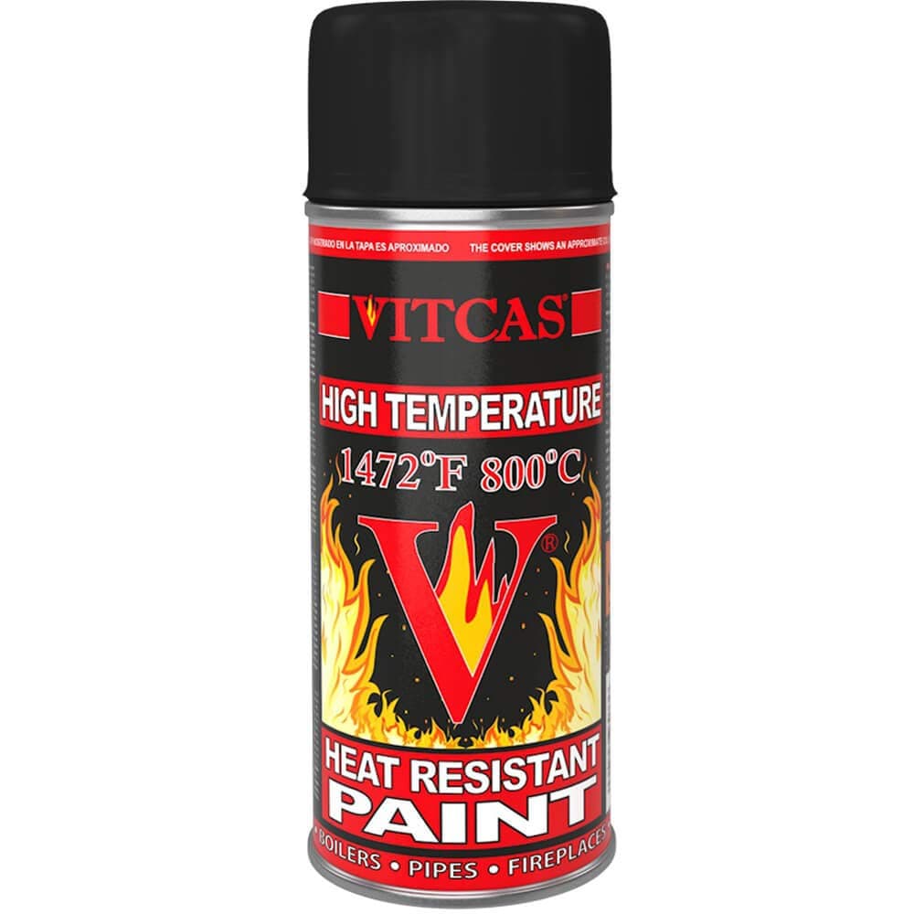 400ml Black Heat Resistant Spray Paint- High Temperature - Decorative Finish - Easy To Use– Interior Exterior - Matte- Exhaust Stove- Anti-Corrosive- Furnaces- Heaters- Barbecues- Boilers-Pipes