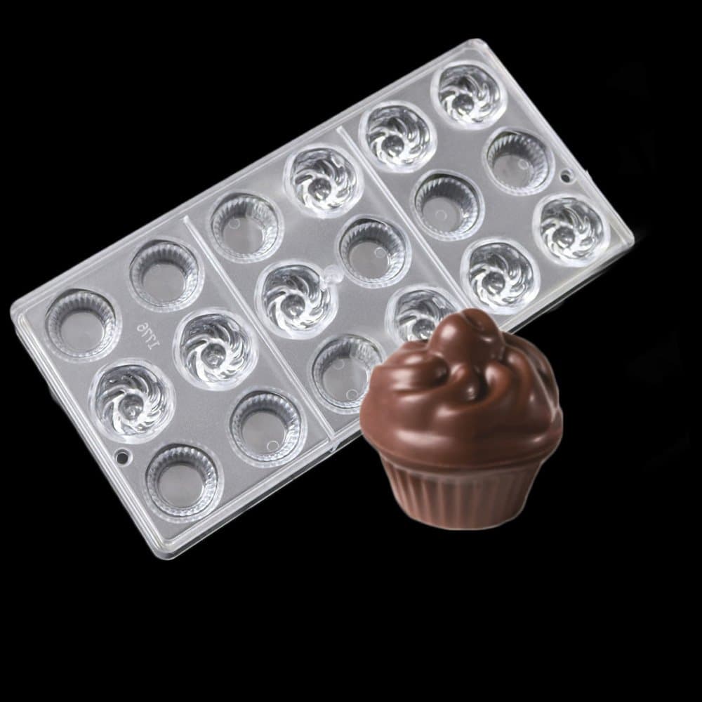 3 D Muffin Cupcake Cup Shape Pc Polycarbonate Chocolate Ice Cream Candy Mold Moulds DIY