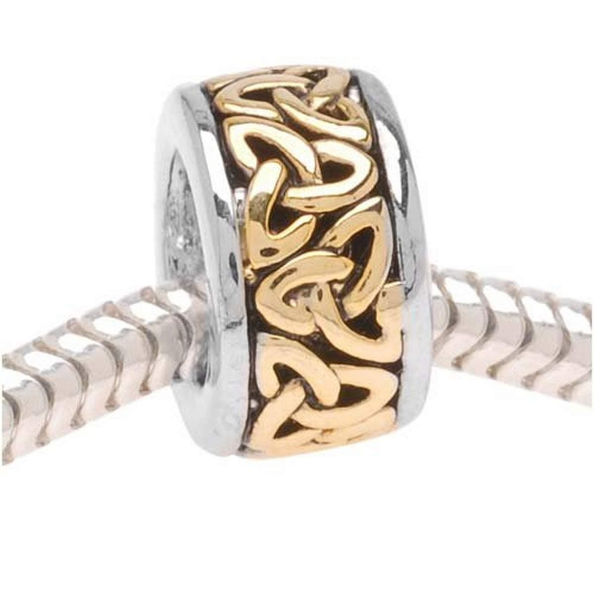 Beadaholique Trinity Celtic Knot on Silver Tone Bead Pack, Fits Pandora, 22K Gold Plated