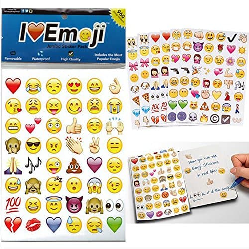 Hubry (TM) 20 Sheets / Pack New Emoji Stickers Pack iphone ipad android phone 960 Most Complete Emoji Wall Stickers