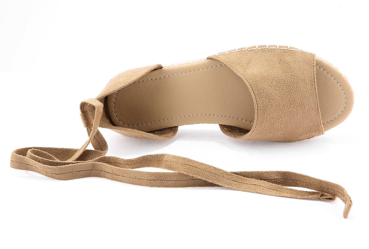 Fashare Womens Espadrilles Tie Up Flat Sandals Peep Toe Classic Cutout D'orsay Dress Shoes