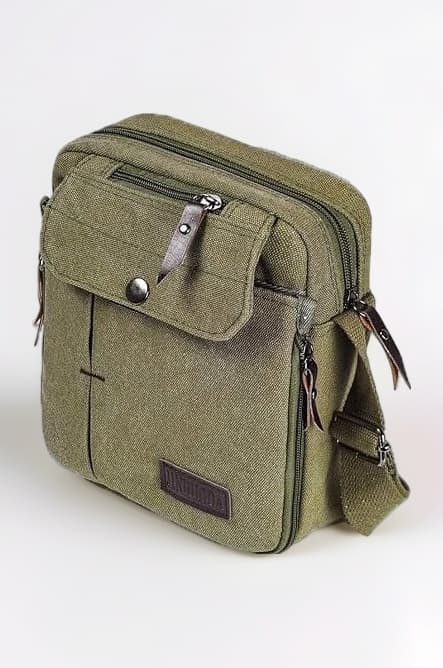 Men's Canvas Messenger Bag ,Casual Shoulder/ Chest Bag ,Travel Carry Bag,Multi-pocket Purse Handbag Crossbody Bags,Vintage Lightweight Small Satchel ,Khaki