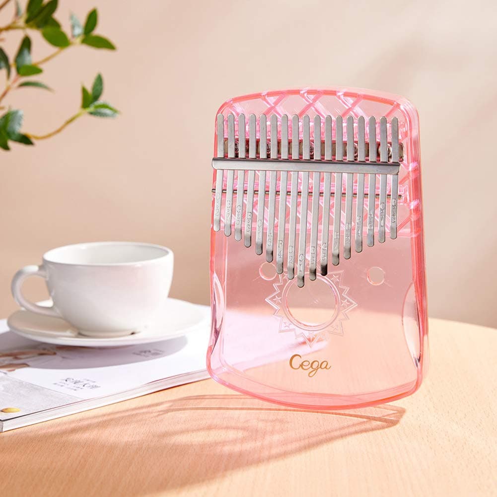 Absir 17 Keys Kalimba Thumb Piano Portable Transparent ABS Mbira Keyboard Finger Musical Instrument Pink Transparent