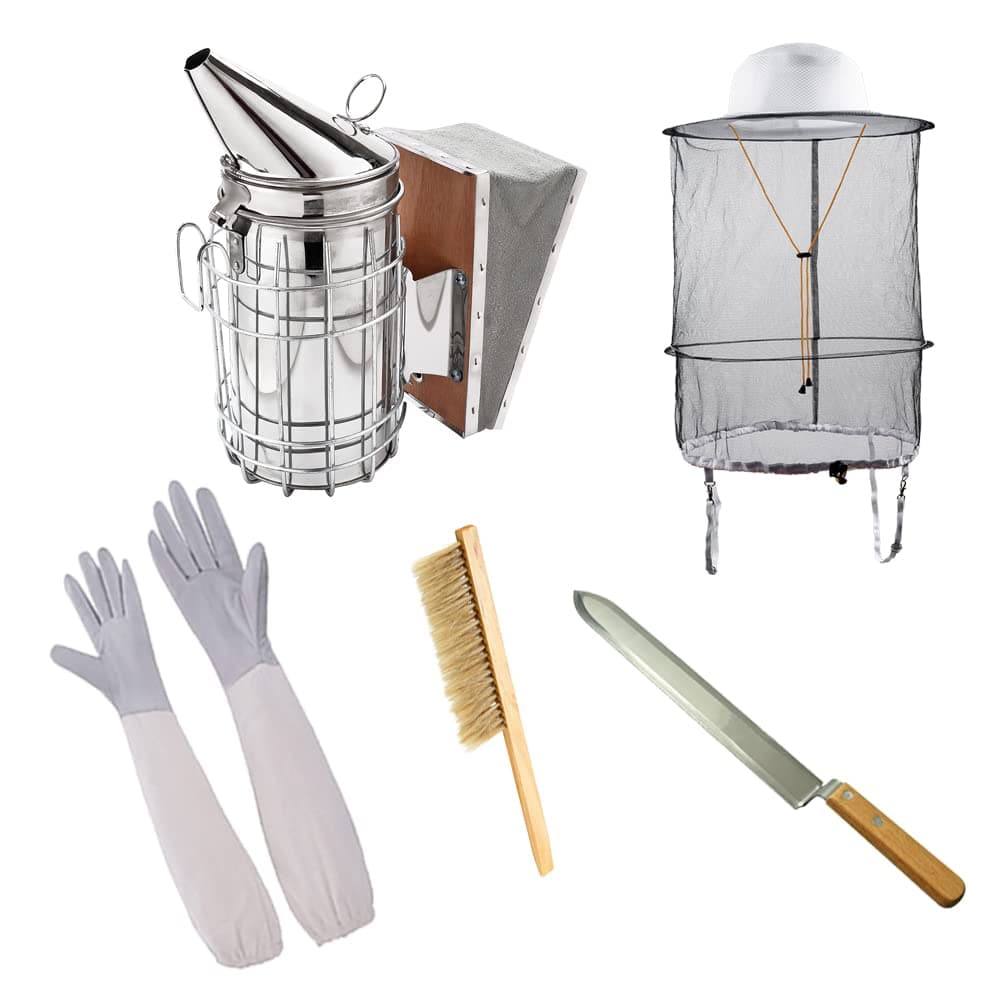 Stainless Steel Beehive Fumigation Furnace with Insulation Cover and 138 Natural Smoker Pellets for Beekeeping Equipment