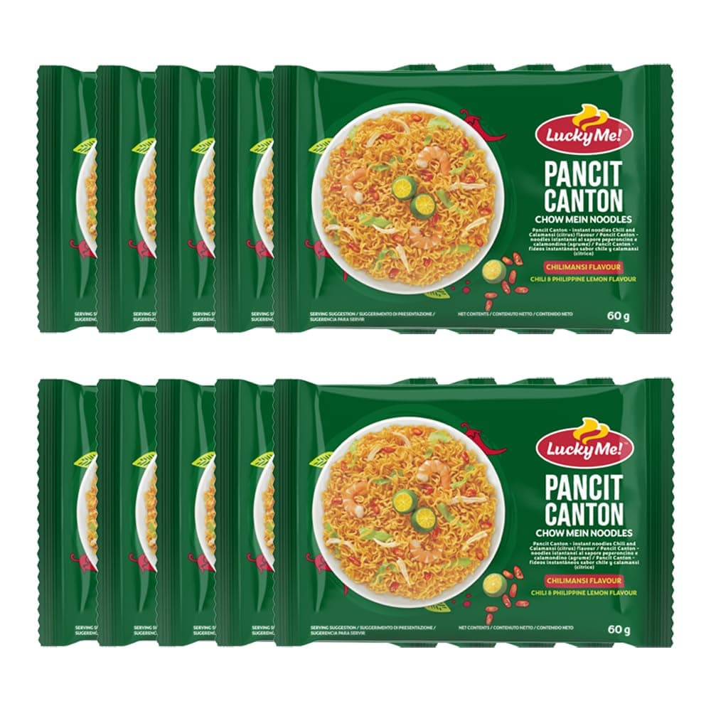 Lucky Me! Thai Pancit Canton Instant Noodle With Chillimansi Flavour 60g (Pack of 10)