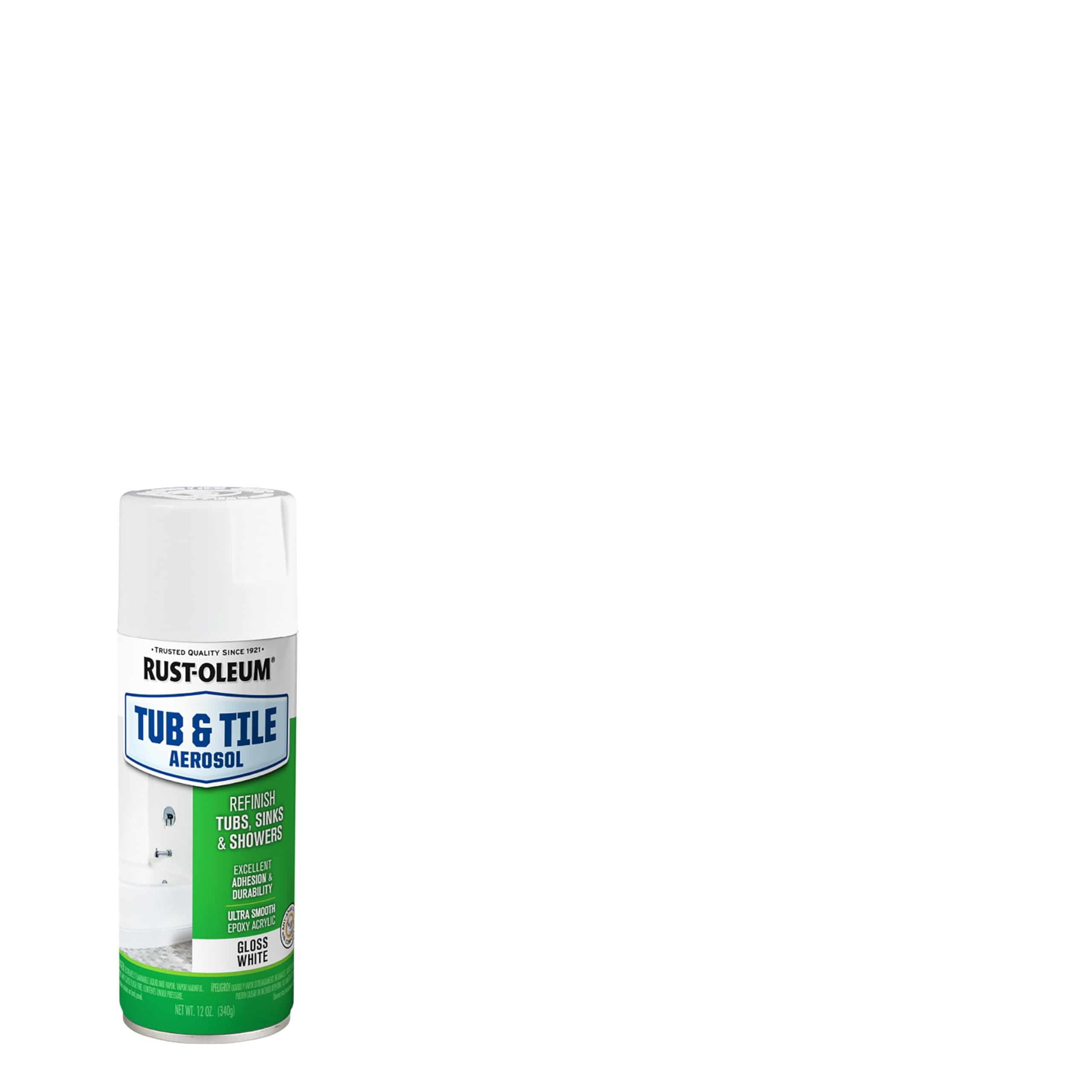 Rust-Oleum 280882 Specialty Tub and Tile Spray Paint, 12-Ounce, White