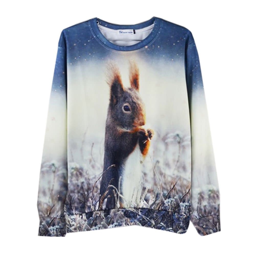 Unisex hipster Animal Rabbit Autumn/Mouse Casual Sweatshirt 3D T Shirt (S)