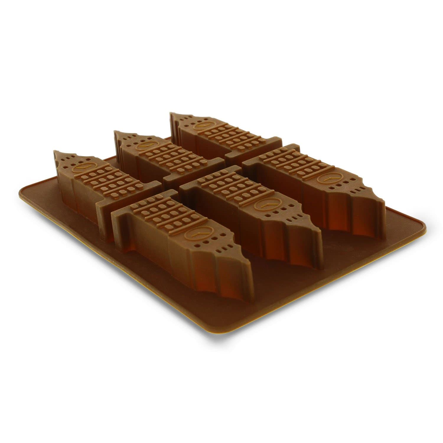 Elbee 6-Piece Silicone Big Ben Tray for Making Homemade Ice, Candy, Chocolate, Gummy, Jello, and More