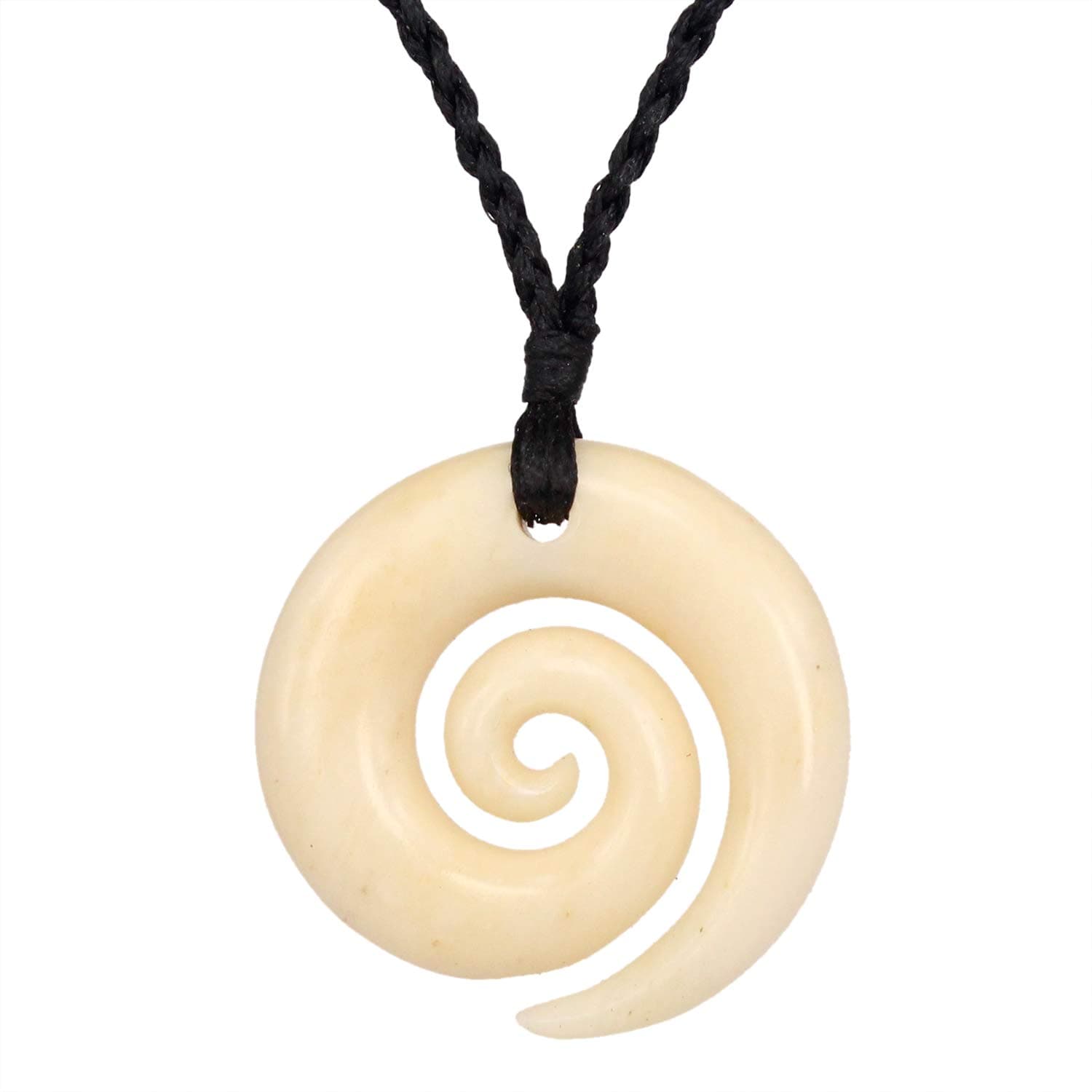 Maori Koru Ox Bone Handmade Fern leaf Spiral Simple Jewellry