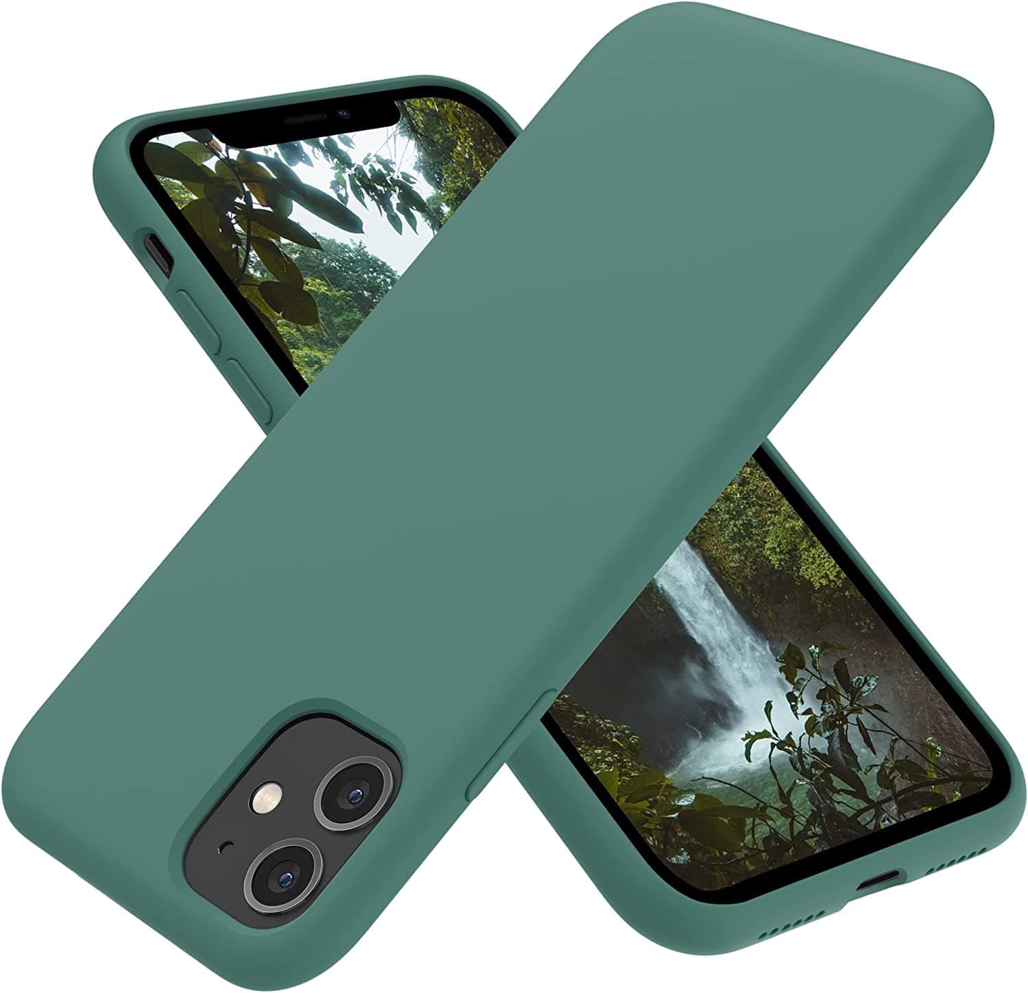 OTOFLY for iPhone 11 Case, Phone Case 11,Slim Shockproof, Anti-Fingerprint, Anti-Scratch Microfiber Lining, Protective Cover Compatible with iPhone 11 6.1 inch - Pine Green