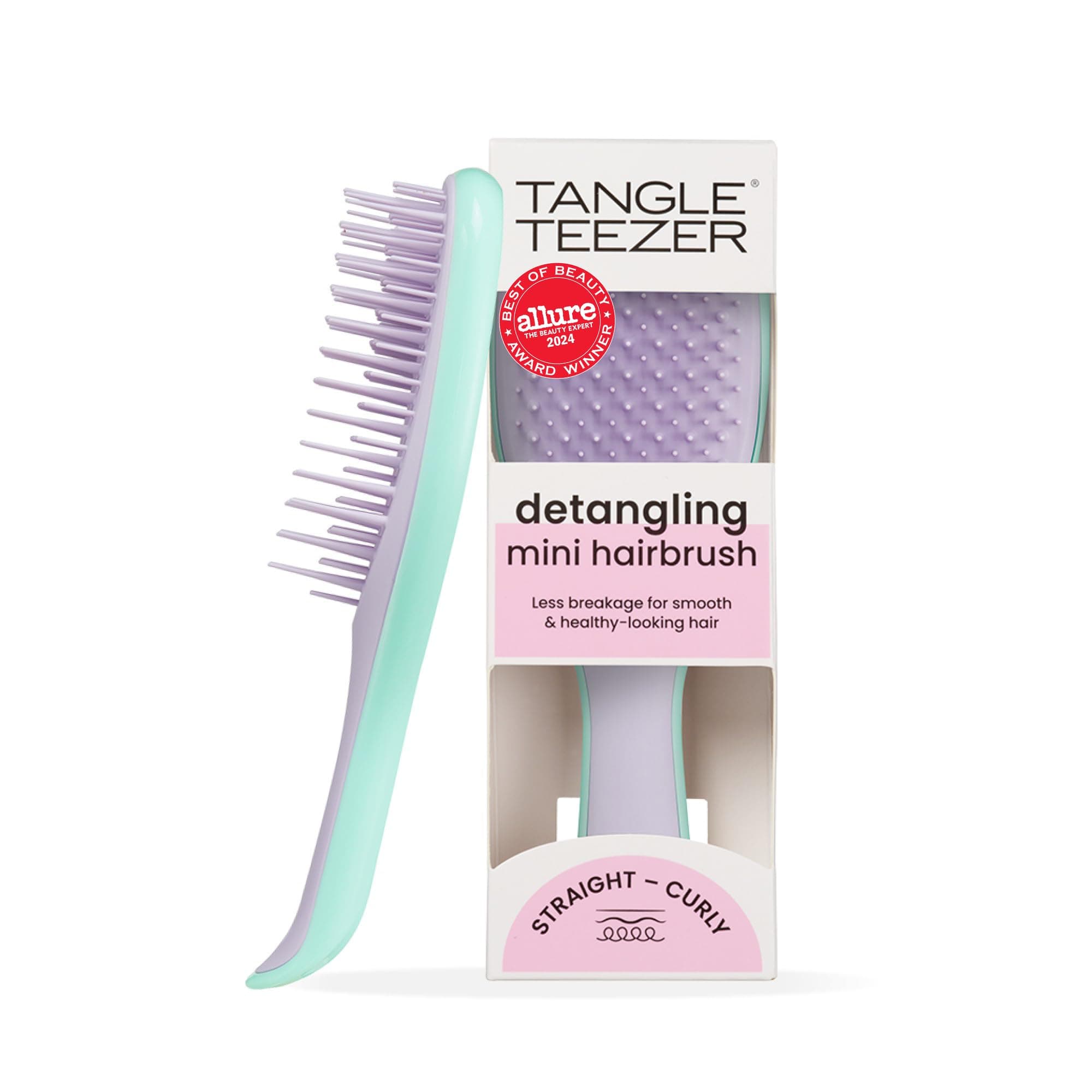 Tangle Teezer Ultimate Detangler Brush, Eliminates Knots & Reduces Breakage, Travel-Size Mini Hair Brush for Straight to Wavy Hair Types, Wisteria Leaf