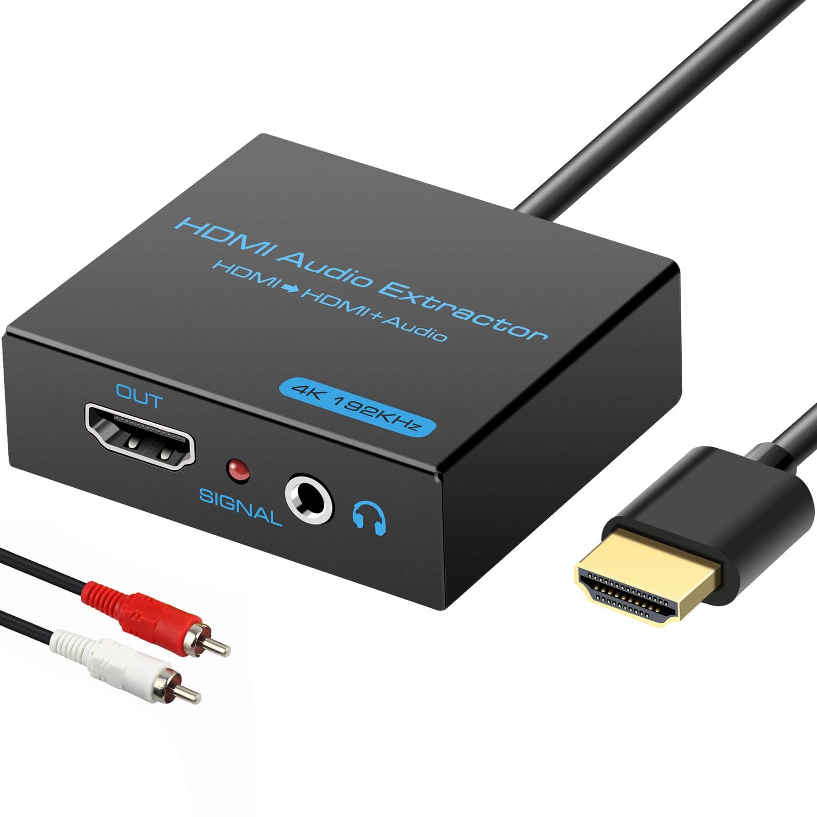 VPFET HDMI Audio Extractor Splitter 4K hdmi to hdmi 3.5mm Audio Adapter Converter with AUX(RCA L/R) Stereo Audio Output Support 1080P 3D Compatable for PS4 Fire Stick Blu-Ray Player etc.