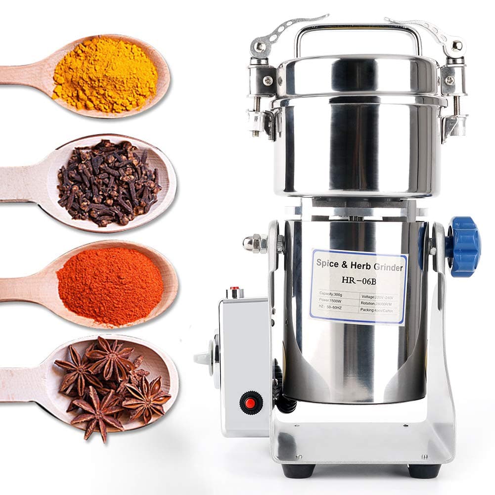 Rbaysale Electric Grain Grinder, Ultra-fine Mill Powder Machine Swing Type Dry Cereals Grain Mixer Mill for Herb Grinding Grain Pulverizer (300g)