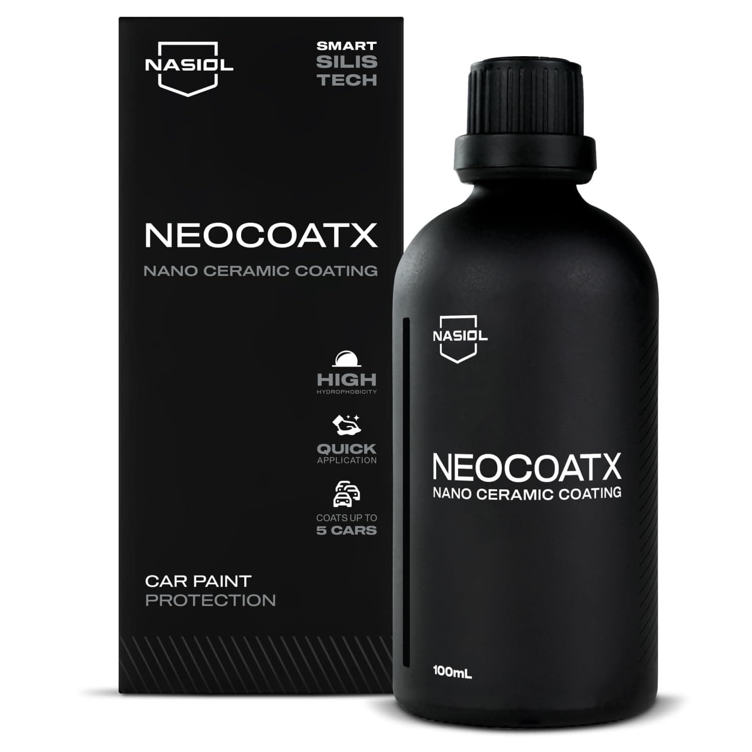 Neocoatx Nano Ceramic Coating for Cars 100 ml, Auto Detailing Kit Body Armour, Scratch Resistance Up to 1 Year Paint Protection for Vehicle and Motorcycles.