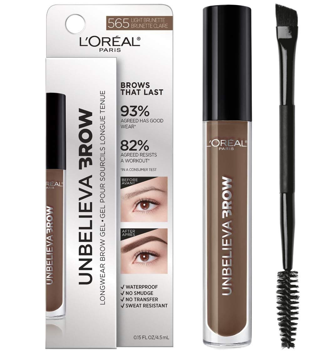 Unbelieva-Brow Longwear Waterproof Tinted Brow Gel, Smudge-resistant, Transfer- Proof, Quick Drying, Easy and quick application with precise brush, Light Brunette, 0.15 fl. oz.