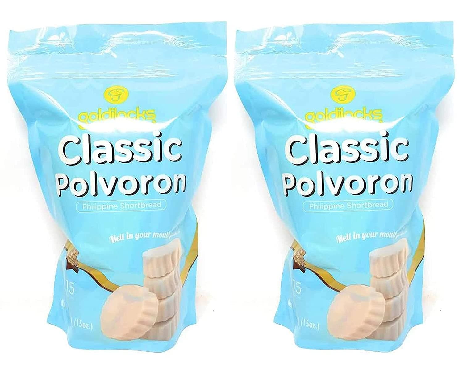 Goldilocks Brand Polvoron (Philippine Shortbread) Classic - 15oz (Pack of 3)