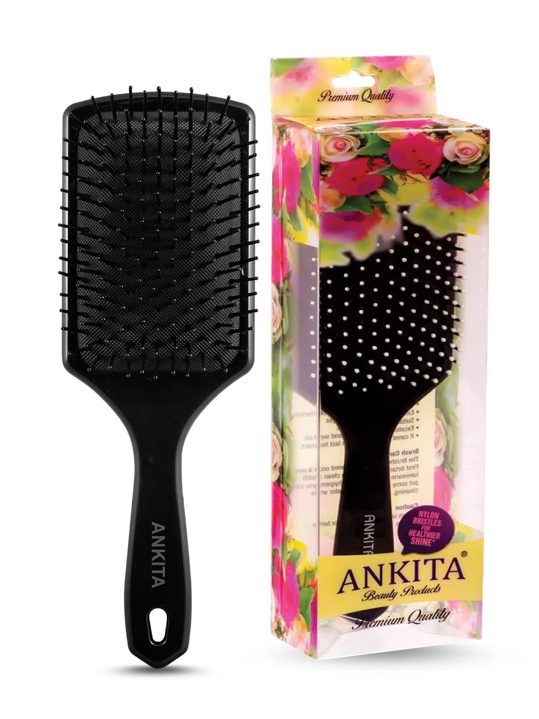 Ankita Hair Brush with Nylon Bristle, All-Purpose (A-12) by Chhavi Creation