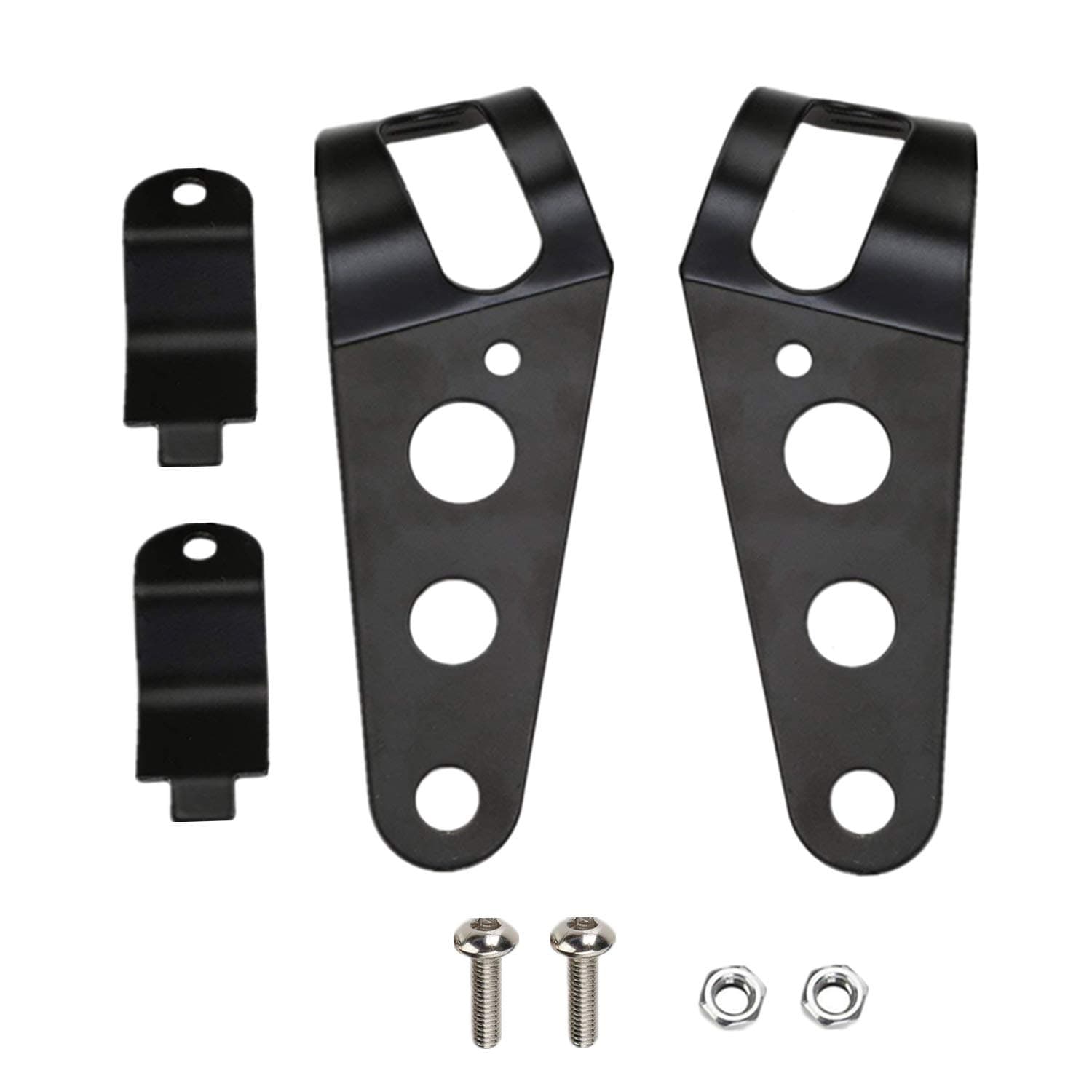 OSAN Universal 35mm-43mm Motorcycle Headlight Mount Brackets Fork Ear for Chopper Cafe Racer - Black