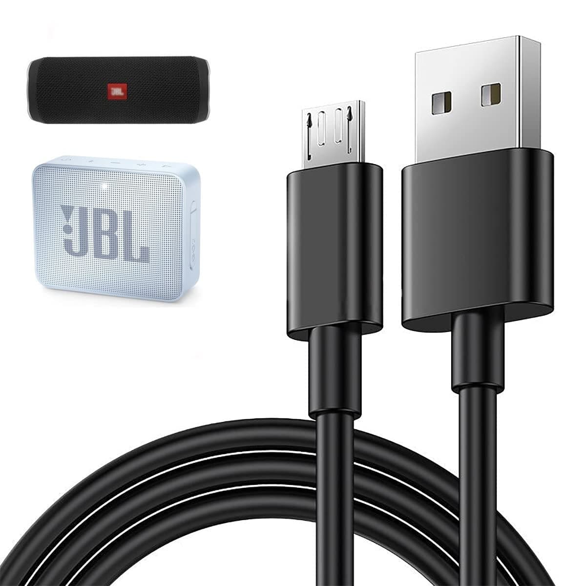5Ft(60in) Micro USB Charger Cable for JBL Flip 4, Flip 3 ,Flip 2, JBL Charge 2+, Charge 3, JBL Pulse 2, Pulse 3, JBL Clip, Clip Plus, JBL Xtreme, JBL Go 2 Bluetooth Speaker Power Adapter Charging Cord
