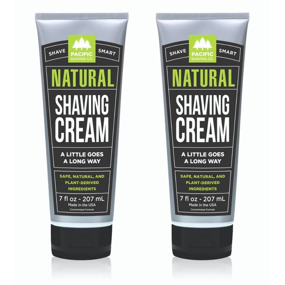 Natural Shave Cream - with Safe, Natural, and Plant-Derived Ingredients for a Smooth Shave, Healthy, Hydrated, Softer Skin, Less Irritation, Cruelty-Free, 7 oz of 2)