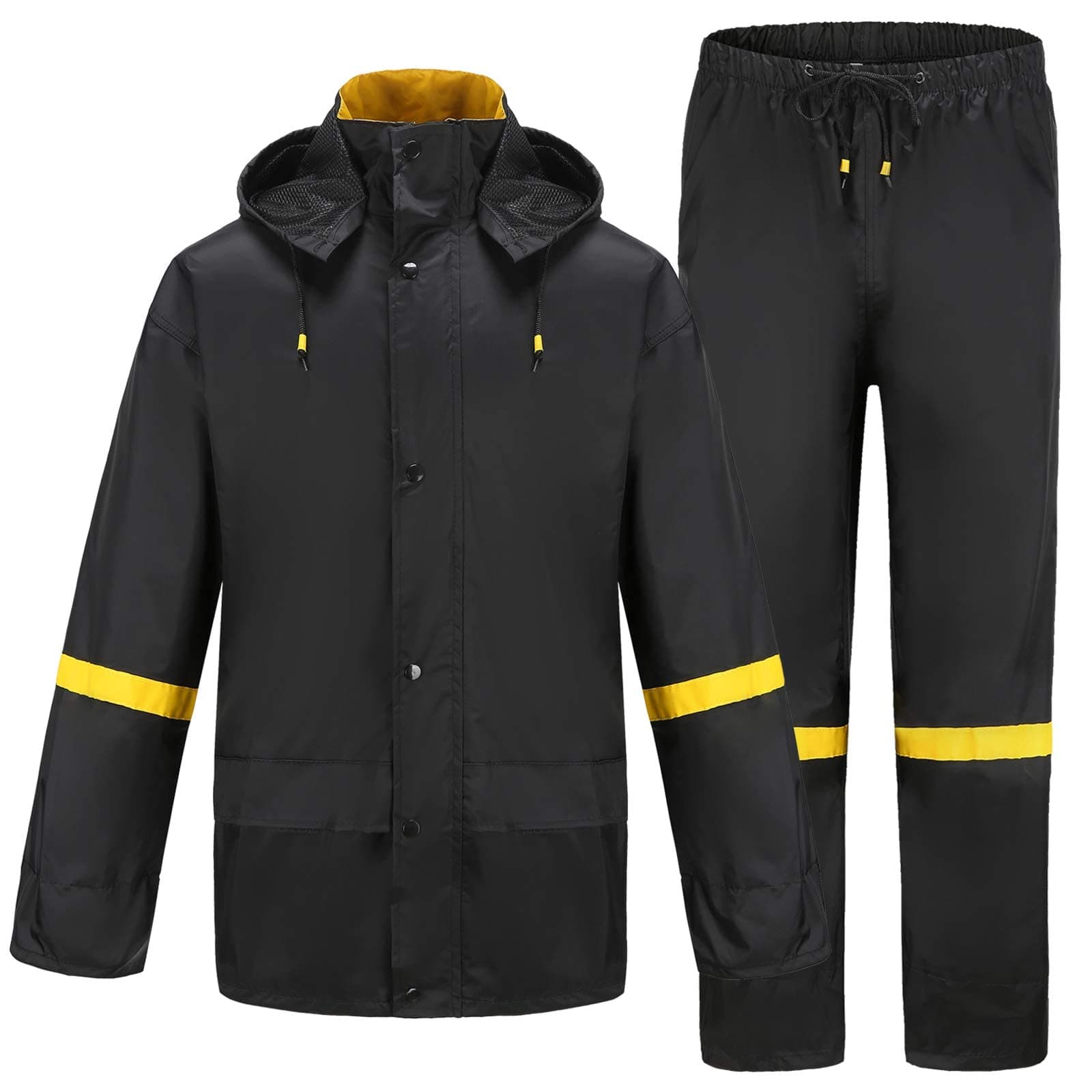 Rain Suits for Men Classic Rain Gear Waterproof Rain Coats Hooded Man's Rainwear Fishing Rain Jacket and Rain Pants