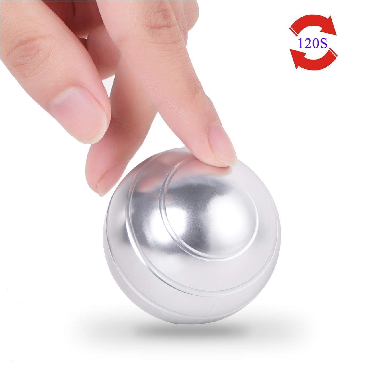 ADHD Fidget Toys for Adults and Kids, Kinetic Desk Toy for Office Stress Relief. Optical Illusion Metal Spinner Ball for Anti-Anxiety, Keep Focus, Relaxing.